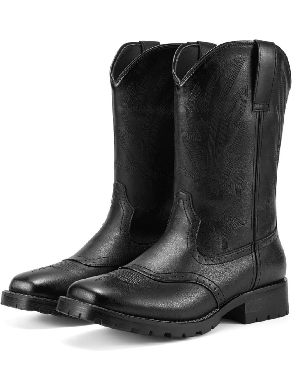 Stylish Men's Western Cowboy Boots | Square Toe, Chunky Heel, Mid-Calf Design